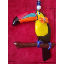 Yeşilce Duvar/kapı/bahçe Süsü -Tukan (Toucan) Kuşu