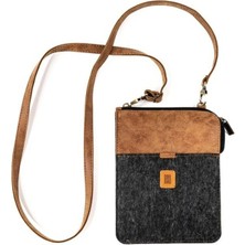 Genel Markalar 23 x 28 Messenger Askılı Keçe Çanta (Woven Felt Messenger Bag) Siyah 538-03 Siyah