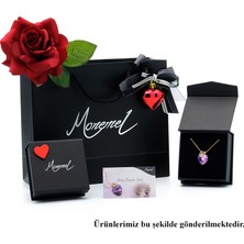 Monemel Kristal Taşlı Gümüş Baget Küpe (Altın Kaplama)
