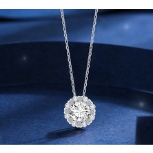 Monemel Kristal Taşlı Minik Kalp Detaylı Tek Taş Kolye