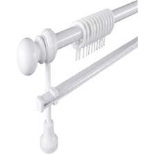 Perdemix Klasik Ahşap Rustik Perde Askısı Tek Raylı 28 Mm Metal Borulu