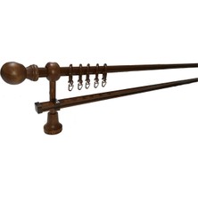Perdemix Klasik Ahşap Rustik Perde Askısı Tek Raylı 28 Mm Metal Borulu
