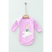 Adabebek %100 Pamuk Organik Pijamalı Ayı Uzun Kollu Body Badi Bebek Zıbın