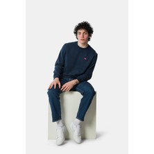 Levi's Logolu Bisiklet Yaka Mavi Erkek Sweatshirt - A6335-0003