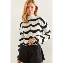 Shade Kadın Desenli Ajurlu Triko Kazak