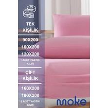 Moke E-Ticaret Akfil Kumaş Lastikli Fıtted Yastıklı Çarşaf Seti
