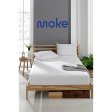 Moke E-Ticaret Akfil Kumaş Lastikli Fıtted Yastıklı Çarşaf Seti