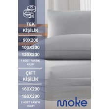 Moke E-Ticaret Akfil Kumaş Lastikli Fıtted Yastıklı Çarşaf Seti