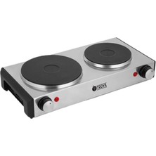 Troya TR-526 Çiftli 1500 W + 1000 W Elektrikli Hotplate 2500 Watt Ocak