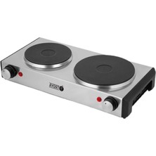 Troya TR-526 Çiftli 1500 W + 1000 W Elektrikli Hotplate 2500 Watt Ocak