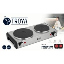 Troya TR-526 Çiftli 1500 W + 1000 W Elektrikli Hotplate 2500 Watt Ocak