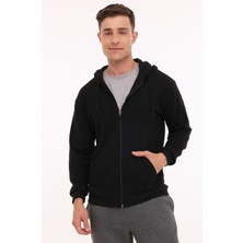 Kinetix MR OTN87 FZ HD 4PR Siyah Erkek Eşofman Üstü