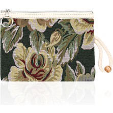 MOTTİF İSTANBUL Tnik Desenli Şönil Kadın Portföy Clucth Çanta Makyaj Çanta El Çantası Küçük