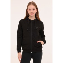 Lotto W-Grıs Fz Hoodıe 4pr Siyah Kadın Eşofman Üstü