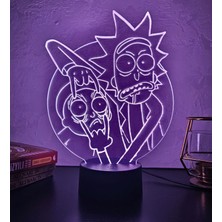 Lerad-Lazer Art Rıck And Morty 3D Gece Lambası. 16 Renk+Dokunmatik ve Uzaktan Kumandalı Işık. Hediye Olarak Mükemmeldir.