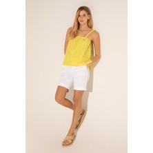 U.S. Polo Assn. Kadın Beyaz Dokuma Şort 50281722-VR013