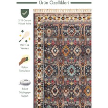 Carpetdocia Nil Serisi Etnik Ve Modern Desenli Renkli Saçaklı Oturma Odası Mutfak Halı 07 Multy