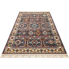 Carpetdocia Nil Serisi Etnik Ve Modern Desenli Renkli Saçaklı Oturma Odası Mutfak Halı 07 Multy