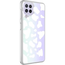 Farma İletişim Teknolojileri Samsung Galaxy A22 4g Kılıf M - Blue Desenli Kapak - Cow No2