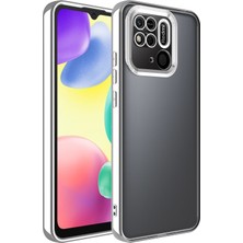 Farma İletişim Teknolojileri Xiaomi Redmi 10C Kılıf Kamera Korumalı Logo Gösteren Omega Kapak - Gümüş
