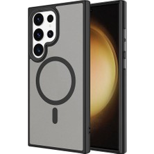 Farma İletişim Teknolojileri Samsung Galaxy S24 Ultra Kılıf Sert Pc Arka Yüzey Wireless Şarj Özellikli Flet Magsafe Kapak - Siyah