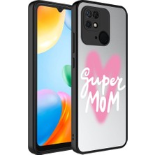 Farma İletişim Teknolojileri Xiaomi Redmi 10C Kılıf Aynalı Desenli Kamera Korumalı Parlak Mirror Kapak - Süper Anne