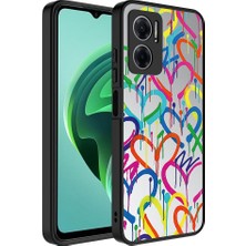 Farma İletişim Teknolojileri Xiaomi Redmi Note 11E Kılıf Aynalı Desenli Kamera Korumalı Parlak Mirror Kapak - Kalp