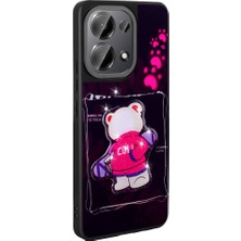 Farma İletişim Teknolojileri Xiaomi Poco M6 Pro 4g Kılıf Parlayan Kabartmalı Ikonik Figürlü Amas Silikon Kapak - Siyah