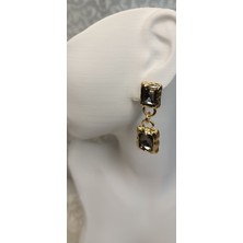 Lilly And Molly Jewelry Taşlı Sallantılı Abiye Çelik Küpe