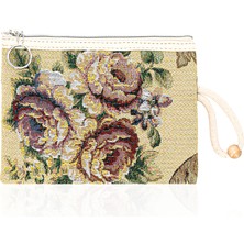 MOTTİF İSTANBUL Tnik Desenli Şönil Kadın Portföy Clucth Çanta Makyaj Çanta El Çantası Küçük