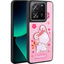 Farma İletişim Teknolojileri Xiaomi Mi 13T Kılıf Parlayan Kabartmalı Ikonik Figürlü Amas Silikon Kapak - Pembe