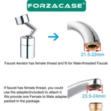 Forzacase Banyo Mutfak İçin 720 Derece Dönebilen Musluk Başlığı - FC707