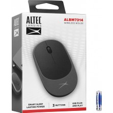 Altec Lansing ALBM7314, Gri-Siyah, 2.4ghz Usb,  1200DPI, Kablosuz Optik Mouse