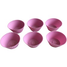 Bybirgül Pembe 12 Li Silikon Mini Kek Browni Kalıbı ,muffin Kalıbı 12 Adet ,airfryer Uyumludur