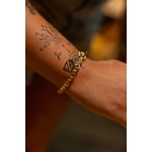 Moonjy Vıp Gold Kalp Charm'lı Bileklik