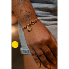Moonjy Vıp Gold Kalp Charm'lı Bileklik