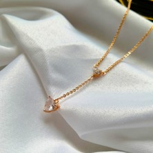 Kilig Jewelry Kadın Vip Çelik Gold 2'li Kalp Detay Kolye 45 cm