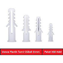 Venoa DB08 Plastik Dübel 8 mm Paket 50 Adet