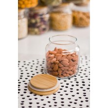 Molvea 6'lı Bambu Kapaklı Cam Kavanoz & Baharat Takımı & Baharatlık Seti 500 ml ( Vakum Kapak )