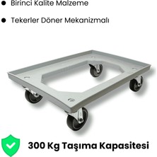 Alpbx Profesyonel Gri Taşıma Arabası 300 kg | 60X40 cm | Döner Tekerli Mekanizma