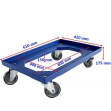 Alpbx Profesyonel Gri Taşıma Arabası 300 kg | 60X40 cm | Döner Tekerli Mekanizma