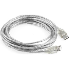 USB Uzatma Kablosu Shopzum Erkek Dişi 3mt Şeffaf PLX-10521