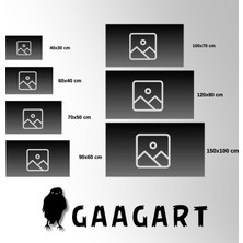 Gaagart Tekli Yatay Kanvas Duvar Tablosu Siyah Fon Ve Bitki Tasarımı