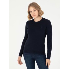 U.S. Polo Assn. Bisiklet Yaka Slim Fit Lacivert Kazak Kadın KARLA-BSK24