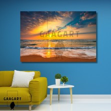 Gaagart Tekli Yatay Kanvas Duvar Tablosu Bulutlar Ve Deniz Kıyısı