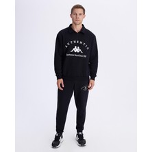 Kappa Authentic Pola Organic Tur Erkek Siyah Comfort Fit Sweatshirt