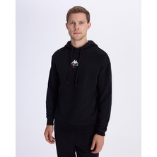 Kappa Authentic Italy Hoodie Erkek Siyah Comfort Fit Hoodie