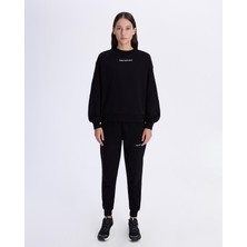 Kappa Authentic Angely Kadın Siyah Comfort Fit Sweatshirt