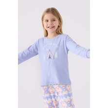 Arnetta Kız Çocuk Uzun Kol Pijama Takım AR3097 Lila