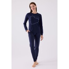 Arnetta Kadın Lacivert Uzun Kol Pijama Takım